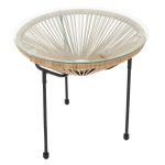 Tavolina Acapulco e zezë metal-pe natyrale D50x50cm - Image 3