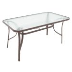 Siguroni  table metal qelqi me natyrë kafe 140x80x70cm - Image 3