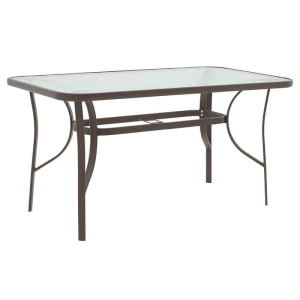 Siguroni  table metal qelqi me natyrë kafe 140x80x70cm