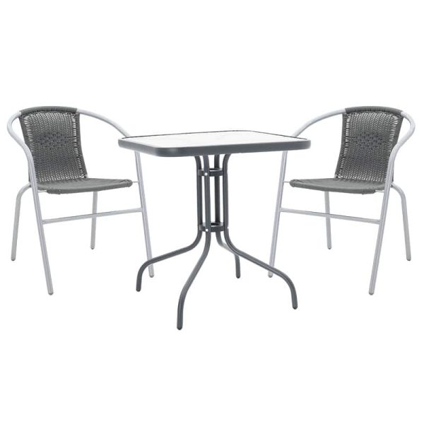 Set ngrënieje Watson-Obbi set i 3 gray-metal anthracite gri 70x70x70cm