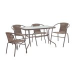 Set ngrënieje 5pcs Valor-Obbi  pe kafe-metal 110x60x70cm
