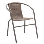 Komplet ngrënieje 7 copë Ensure-Obbi metal-xham kafe 140x80x70cm - Image 4