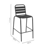 Karrige shanku Sussie, metal i zi me alumin 58x58x111cm - Image 4