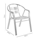 Tavolinë Zircu-Lazo II, set prej 3 copë, alumin krom D60x60x70cm - Image 4