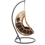 Lëkundje lacie  e varur pe jastëk natyral-metal i zi - Image 3