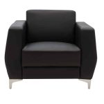 Fotele Dermis, inoks me PU në ngjyrë të zezë 88x75x75cm - Image 2