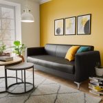 Divan 3 vendesh Dermis  PU inox ngjyra e zezë 188x75x75cm - Image 2