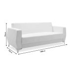 Divan 3 vendesh Dermis  PU inox ngjyra e zezë 188x75x75cm - Image 7