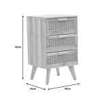 Tavolina e shtratit Amadeus  druri në një hije natyrore 40x35x66cm - Image 4