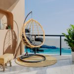 Luhatëse kopshti Hudson, metal i zi, PP natyral, jastëk i zi 109x119x195cm - Image 2