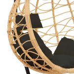 Luhatëse kopshti Hudson, metal i zi, PP natyral, jastëk i zi 109x119x195cm - Image 6