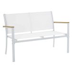 Komplet lounge 4 copë Jacie  metal-tekstilen e bardhë - Image 3