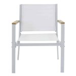 Komplet lounge 4 copë Jacie  metal-tekstilen e bardhë - Image 7