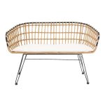 Sofa 2 seater Naoki  metal black-pe natyrore 120x55x79cm - Image 2