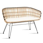 Sofa 2 seater Naoki  metal black-pe natyrore 120x55x79cm