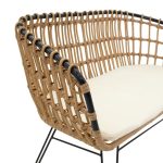 Sofa 2 seater Naoki  metal black-pe natyrore 120x55x79cm - Image 4