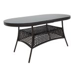 Tavolina Cellin  metal-pe rattan kafe 160x80x77cm