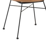 Karrige Felicia, prej ratani natyral, me këmbë të zeza metalike, D60x81cm - Image 5