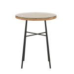 Tavolina e ngrënies Felicia-Gaus  komplet prej bastun prej palme kacavjerrëse 3 pe në nuancë natyrale-metal i zi Φ60x74cm - Image 4