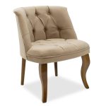 Armchair Loreta  kadife beige-arrë 59x64x73cm