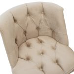 Armchair Loreta  kadife beige-arrë 59x64x73cm - Image 5