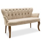 Samara divan  2-vendësh pëlhurë antike beige 130x64x78cm
