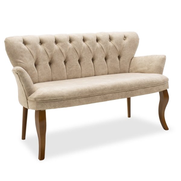 Samara divan 2-vendësh pëlhurë antike beige 130x64x78cm