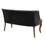 Divan 2 vendesh Loreta, stof kadife ngjyrë gri e errët, 123x65x73cm - Image 2