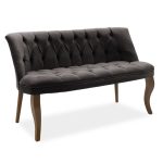 Divan 2 vendesh Loreta, stof kadife ngjyrë gri e errët, 123x65x73cm