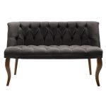 Divan 2 vendesh Loreta, stof kadife ngjyrë gri e errët, 123x65x73cm - Image 3