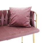 Divan 2 vendesh kadife  fildishi në ngjyrë molle të kalbur 110x52x77cm - Image 5