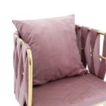 Kasafortë kadife  e fildishtë në ngjyrë të kalbur mollë-artë 53x52x77cm - Image 6