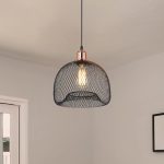 Llambë tavani PWL-1024, Ε27, metalike e zezë-rozë ari D26x60cm - Image 2