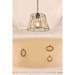 Llambë tavani PWL-1114, Ε27, e zezë-bezhë 30x20cm - Image 2