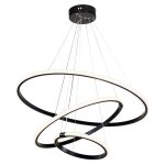 Llambë tavani PWL-1156, LED 60-80W e zezë D60x100cm