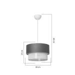 Llambë tavani Fansi, stof gri D30x60cm - Image 3