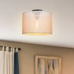 Stof i lehtë tavani Plega, me një dritë në nuancë krem, D30x21cm - Image 2