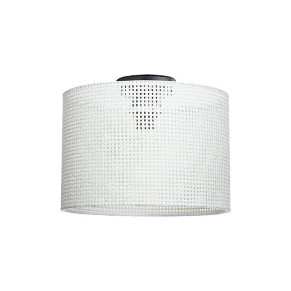 Stof i lehtë tavani Plega, me një dritë në nuancë krem, D30x21cm