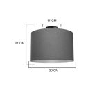 Llambë tavani Momoa, me një dritë, stof në nuancë gri, D30x21cm - Image 4