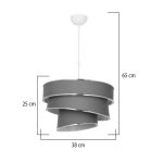 Llambë tavani Tazma, stof në nuancë gri D38x65cm - Image 4