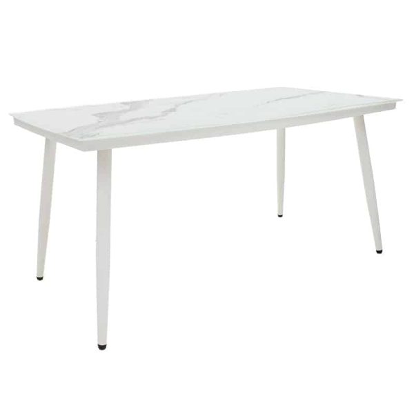 Tavolina Zeren  metali bardh-xham 160x90x78cm