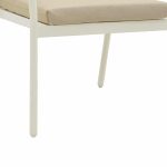 Kolltuku Jerqui  bastun prej palme kacavjerrëse thurje natyrale-metal këmbë bege-jastëk i zi 60x64x78cm - Image 6