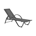 Lounger me krahë Attain alumini dhe tekstile në hije gri të errët 200x62x35