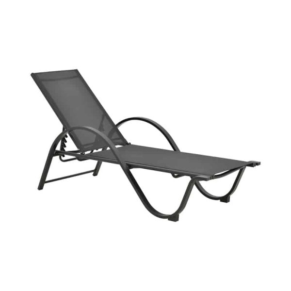Lounger me krahë Attain alumini dhe tekstile në hije gri të errët 200x62x35