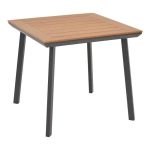 Tavolinë Synergy  alumini antracit-kompensatë natyrale 80x80x74cm - Image 3