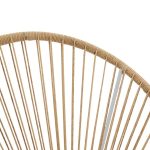 Kolltuku i kopshtit Acapulco  i bardhë metal - bastun prej palme kacavjerrëse pe në nuancë natyrale 71x76x85cm - Image 5