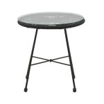 Acapulco table  black metal - pe rattan në hije të zezë D50x50cm - Image 2