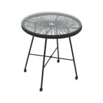 Acapulco table  black metal - pe rattan në hije të zezë D50x50cm - Image 3