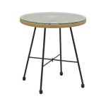 Acapulco  table black metal - pe rattan në hije natyrore D50x50cm