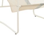 Karrige plazhi/pikniku Faisty, metal i bardhë, tekstil dhe jastëk me vija gri - bezhë 65x83x86cm - Image 6